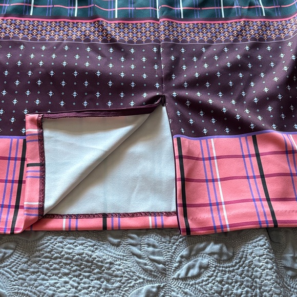 Eloquii Patchwork Print Pencil Bodycon Skirt Size 22 Pink Burgundy Plus Size - Picture 12 of 13